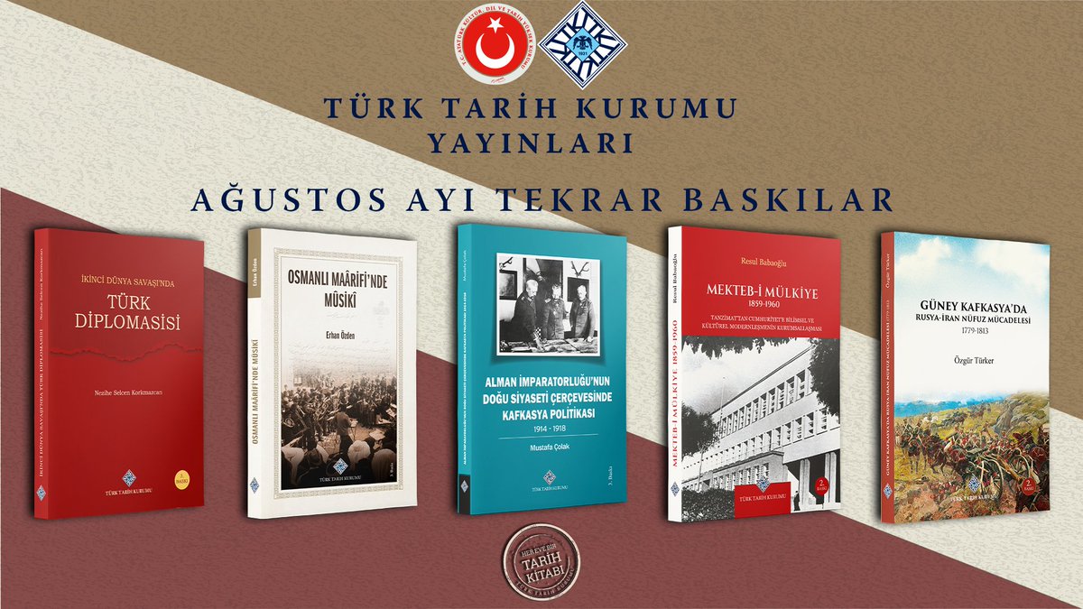Yeni yayınlardan tekrar baskısı yapılanlara 14 eseri okurla buluşturduk. 
#TTKyayınları
#HerEveBirTarihKitabı