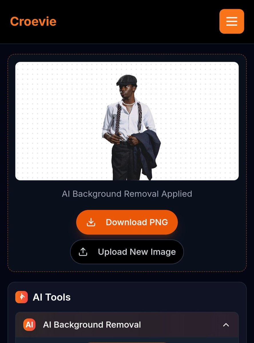 elvissango8's tweet photo. I’ve been working on AI tools that are simple, fast, and high quality.
My aim with Croevie is ease of use — just upload your image and get clean results in seconds.

See it here: https://t.co/jlOchxKRYc

#Photography #Photography #AItools #BackgroundRemoval #ImageEditing #Photo https://t.co/Umitq8z8de