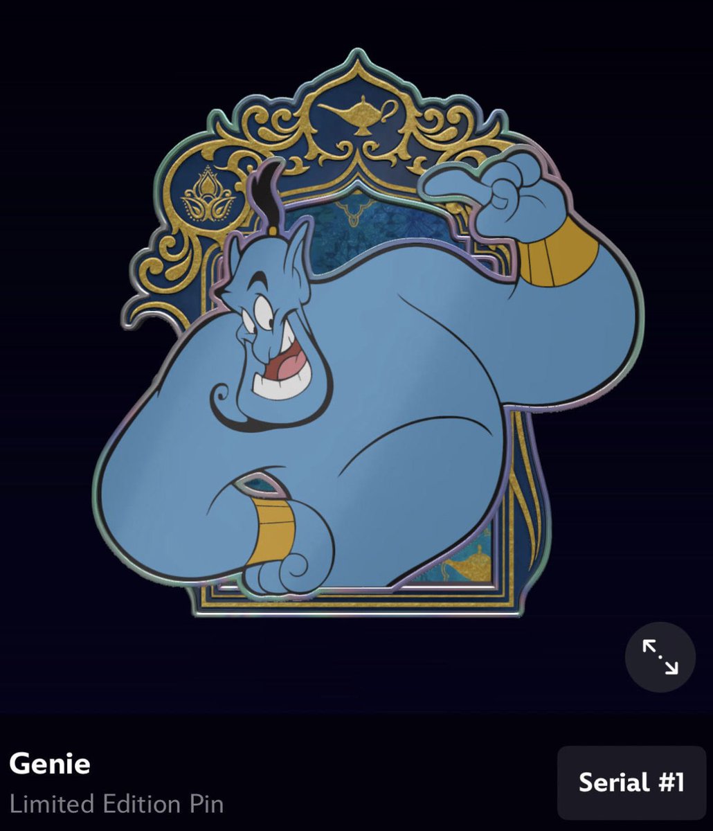 PinsCollector's tweet photo. The genie is out of the bottle! 🧞‍♂️ So hyped to add Genie #1 to my @DisneyPinnacle collection. Probably the highlight of my Digital Pin collecting journey! https://t.co/TXtNeuH2hn