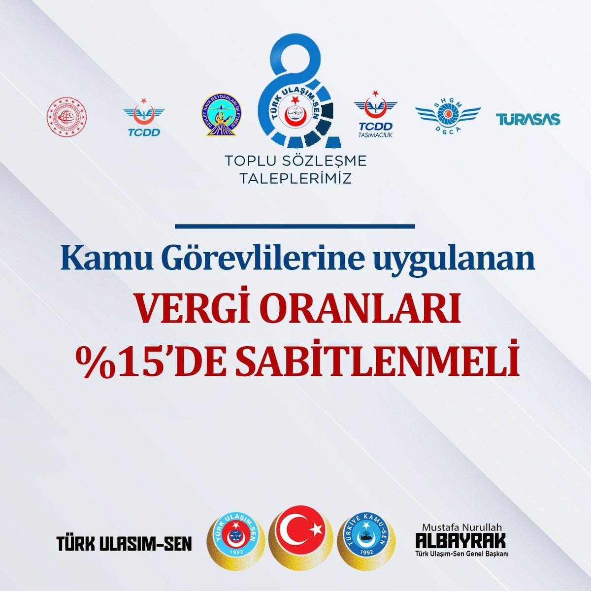 Kamu Görevlilerine uygulanan vergi oranları %15’de sabitlenmeli.  #MemurHakkınıİstiyor