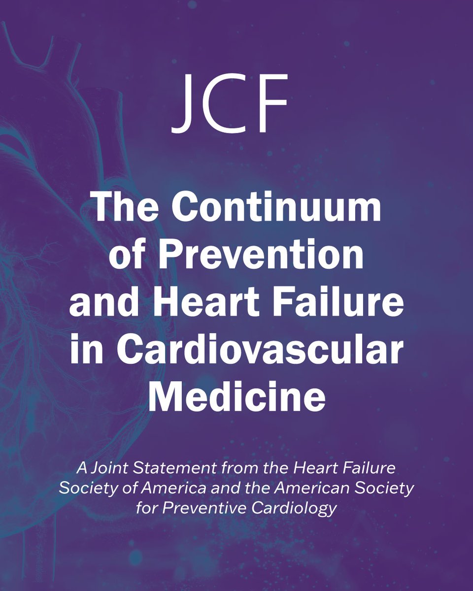 Journal of Cardiac Failure (@jcardfail) on Twitter photo New joint statement with <a href="/HFSA/">HFSA</a> and <a href="/ASPCardio/">ASPC</a> is out now!
<a href="/dranulala/">Anu Lala-Trindade</a> and <a href="/DrMarthaGulati/">Dr. Martha Gulati ♥️🫀❤️🩹🇨🇦</a> explore how prevention and heart failure are interconnected across the cardiovascular care spectrum.
🫀 Read the statement: bit.ly/41Eafzy
#HeartFailure #Cardiology #HFSA #ASPC New joint statement with <a href="/HFSA/">HFSA</a> and <a href="/ASPCardio/">ASPC</a> is out now!
<a href="/dranulala/">Anu Lala-Trindade</a> and <a href="/DrMarthaGulati/">Dr. Martha Gulati ♥️🫀❤️🩹🇨🇦</a> explore how prevention and heart failure are interconnected across the cardiovascular care spectrum.
🫀 Read the statement: bit.ly/41Eafzy
#HeartFailure #Cardiology #HFSA #ASPC