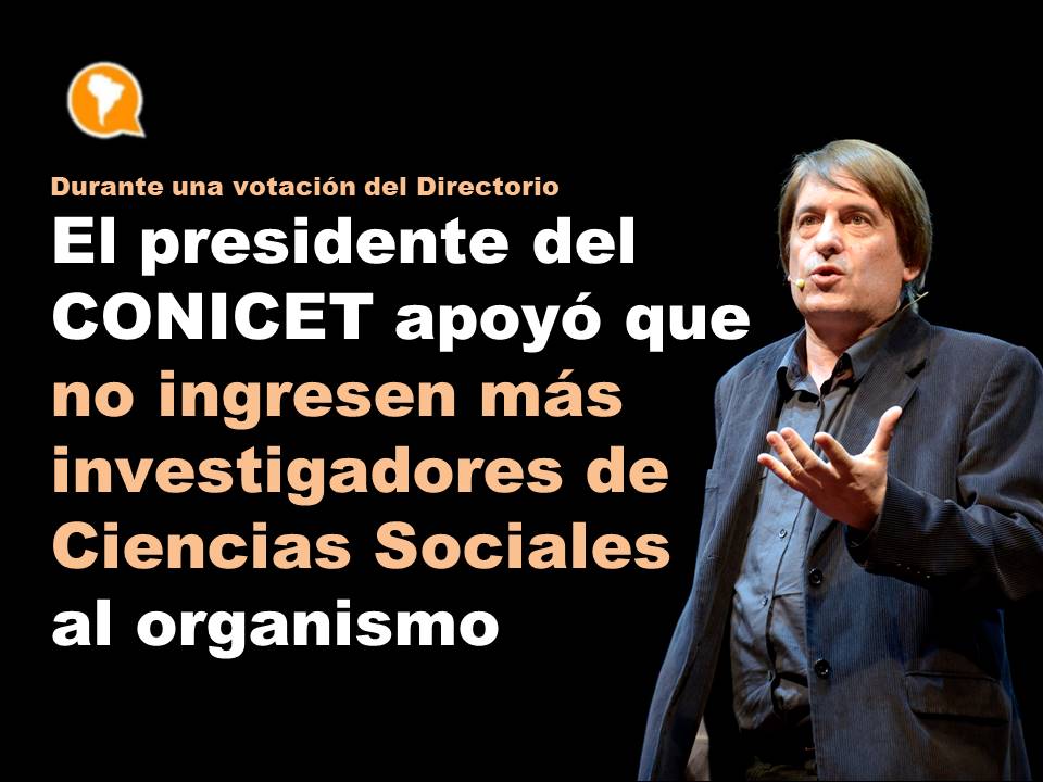 Periferia (@periferiacts) on Twitter photo Durante una reunión del Directorio del #CONICET en la que se decidía el ingreso a la Carrera de Investigador del 2023, <a href="/DanielSalamone/">Daniel Salamone</a> apoyó la propuesta presentada por uno de sus alfiles libertarios <a href="/JMBruniard/">José Bruniard</a> que finalmente no fue aceptada.
periferia.com.ar/politica-cient… Durante una reunión del Directorio del #CONICET en la que se decidía el ingreso a la Carrera de Investigador del 2023, <a href="/DanielSalamone/">Daniel Salamone</a> apoyó la propuesta presentada por uno de sus alfiles libertarios <a href="/JMBruniard/">José Bruniard</a> que finalmente no fue aceptada.
periferia.com.ar/politica-cient…