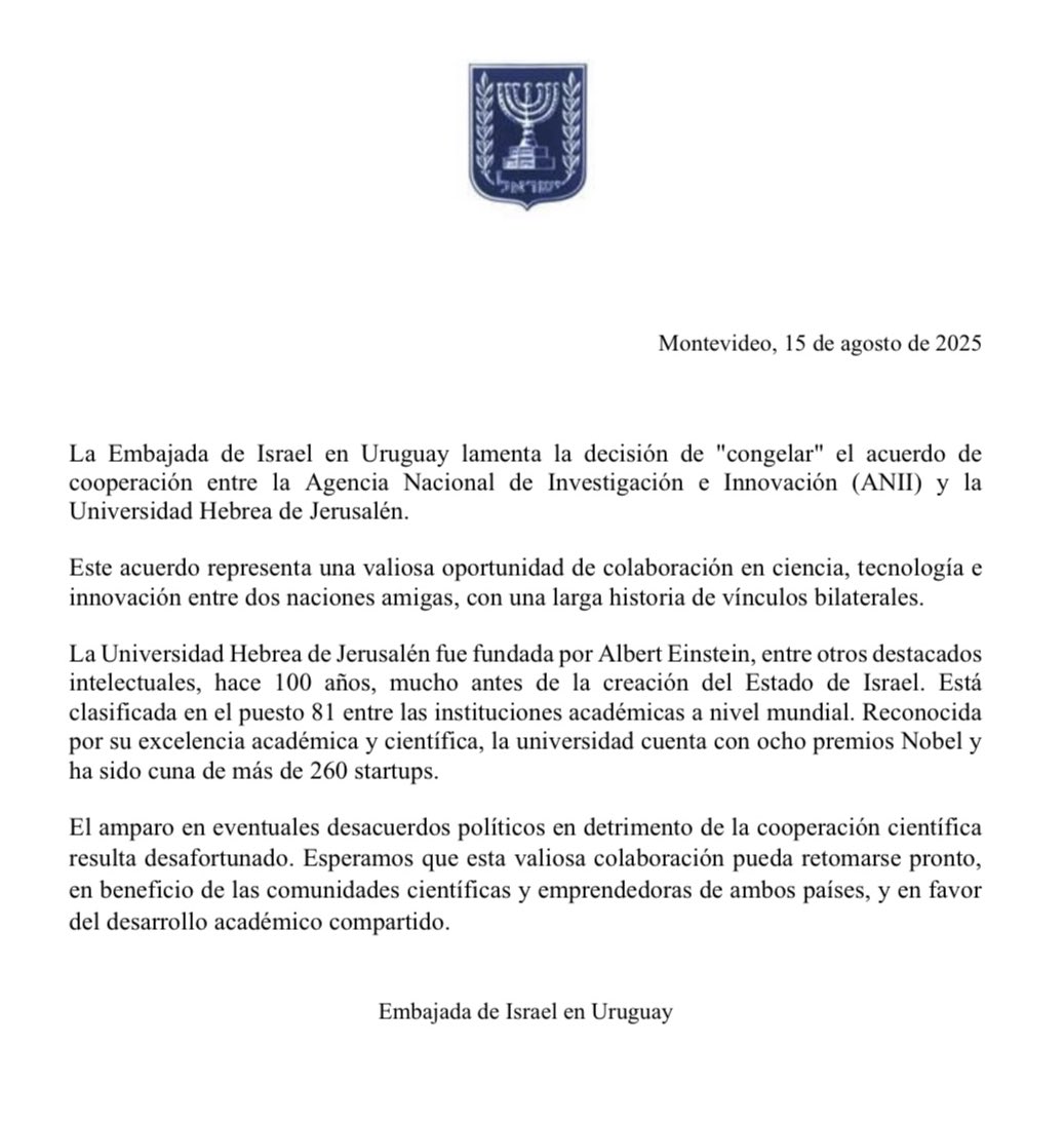 Israel en Uruguay tweet media