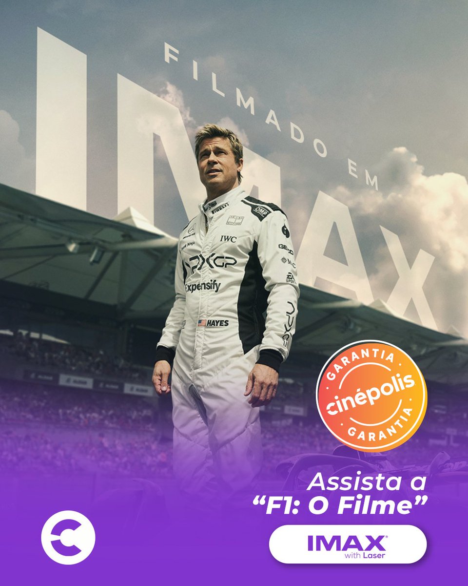 cinepolisbrasil's tweet photo. #F1OFilme é um espetáculo para curtir na tela grande. E assistir na nossa sala IMAX With Laser, com projeção e som de última geração, é imperdível!
Viva essa experiência na Cinépolis.
#F1NaCinépolis 🏁
#SeloDeGarantiaCinépolis https://t.co/xDcJVqtB9I