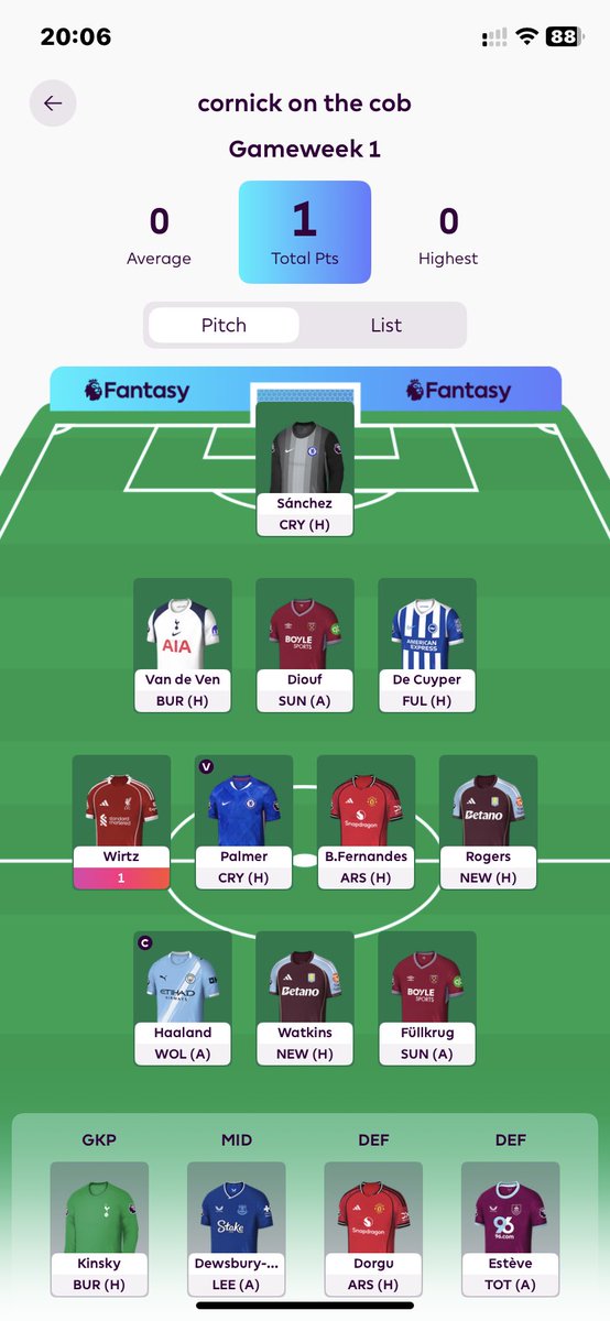 Gameweek 1 bring it on