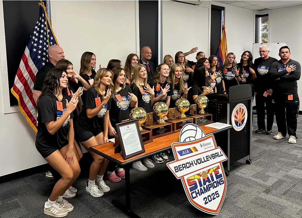 Arizona Department of Education (@azedschools) on Twitter photo Arizona Department of Education congratulates the Sandra Day O'Connor High School Beach Volleyball Team on their 4th straight State Championship!
<a href="/DVUSD/">Deer Valley Unified School District</a>
Congratulations! π Arizona Department of Education congratulates the Sandra Day O'Connor High School Beach Volleyball Team on their 4th straight State Championship!
<a href="/DVUSD/">Deer Valley Unified School District</a>
Congratulations! π