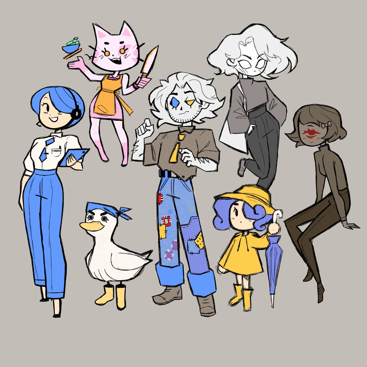 El lore de mis ocs es un poco raro, quiza en algun momento pueda desarrollarlo mejor pero mientras tanto se los presento ☆(*^o^)乂(^-^*)☆

Ahi estoy yo porcierto, a que la bandana me sienta bien🦆💛