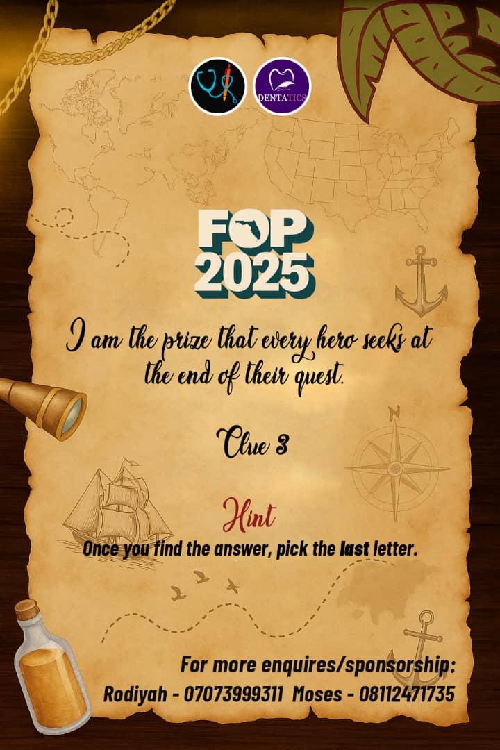 fopreclinicals's tweet photo. CAN YOU GUESS THE THEME❓

✅ Clue 2 Answer: DIRECTION → Letter D
Did you answer correctly?

So here’s Clue 3…

#Clue3
#Themereveal
#Faceofpreclinicals #FOP #FOP2025 #FOPiscoming https://t.co/ixasOkRvhX