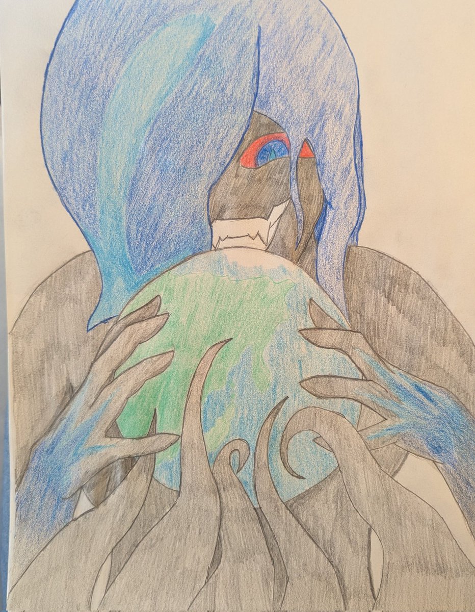 tfdragoo's tweet image. Have a traditional piece of Chaos, I'm not a traditional artist by any means, but Vacation got me missing y'all. I promise to try to make streams extra good next week T^T 💜🫶