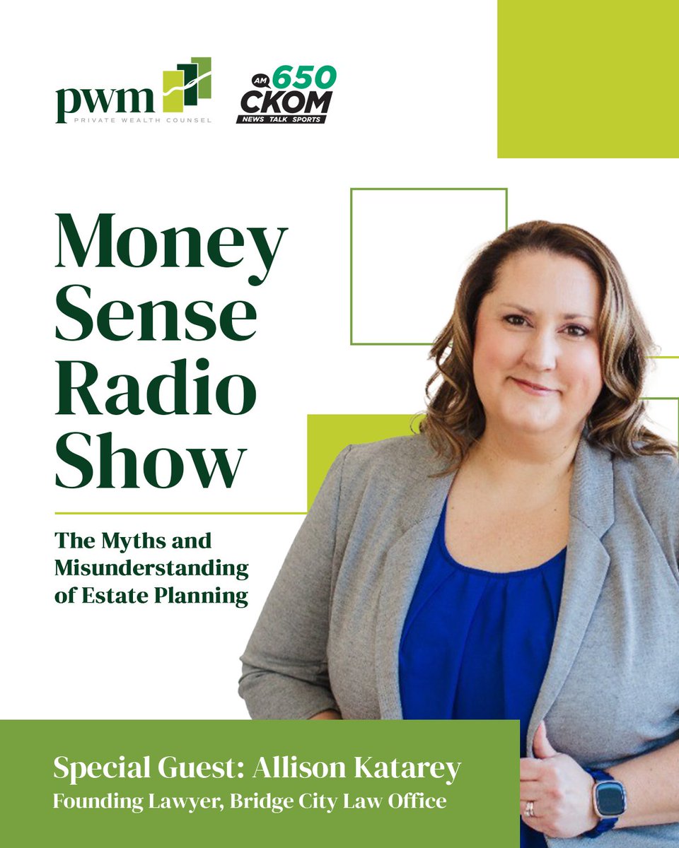 PrairieWealth's tweet image. This week we are joined by special guest, Allison Katary, Founding Lawyer at Bridge City Law Office to talk through the real differences between a Will and Power of Attorney, how “estate assets” and “non-estate assets” work, and all things estate planning.
bit.ly/45AFe0N