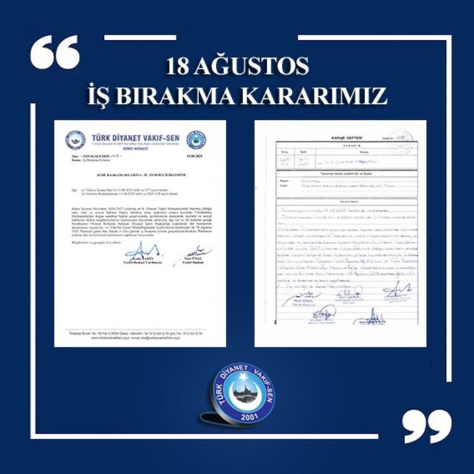 nuri_nuriunal's tweet photo. #MemurHakkınıİstiyor 
18.08.2025 Pazartesi
İş bırakıyoruz 📌