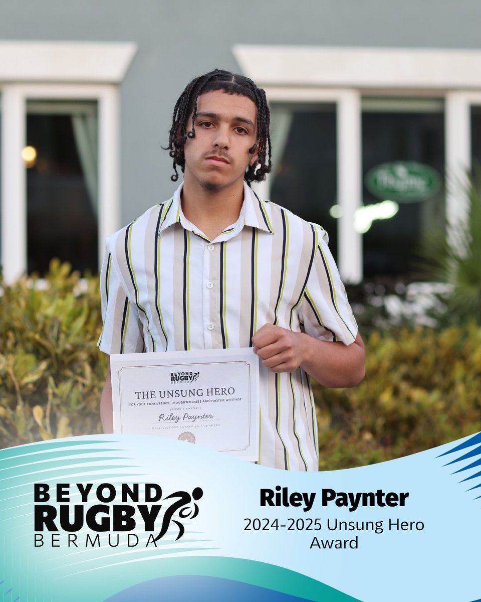 Congratulations to Riley Paynter, recipient of the Beyond Rugby Bermuda "Unsung Hero" Award, which is given to a student who is recognized for consistently doing what needs to be done, both on and off the pitch, without seeking the spotlight. Well done, Riley! 🎉