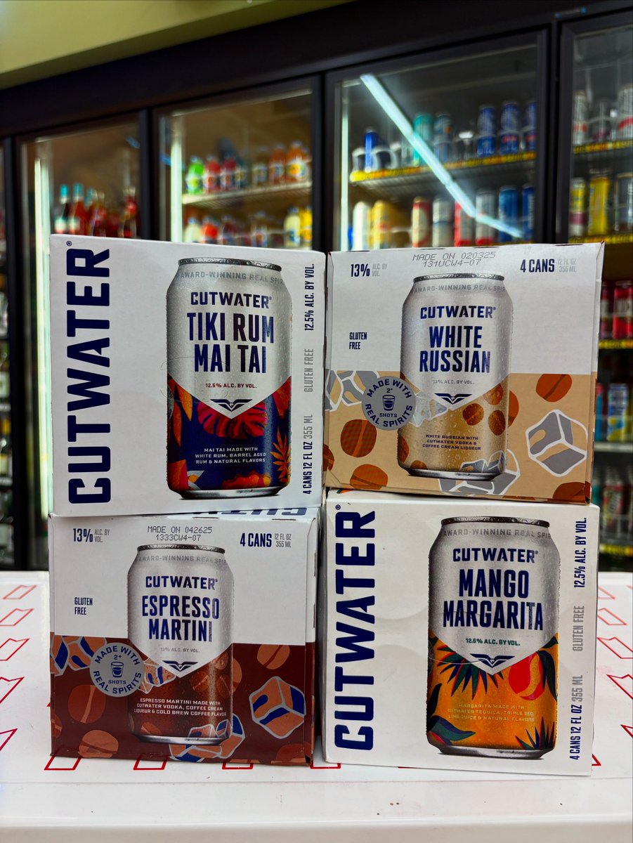 Happy Friday 🎉 Grab your Cutwater 4-packs for just $10.99 each 🍹