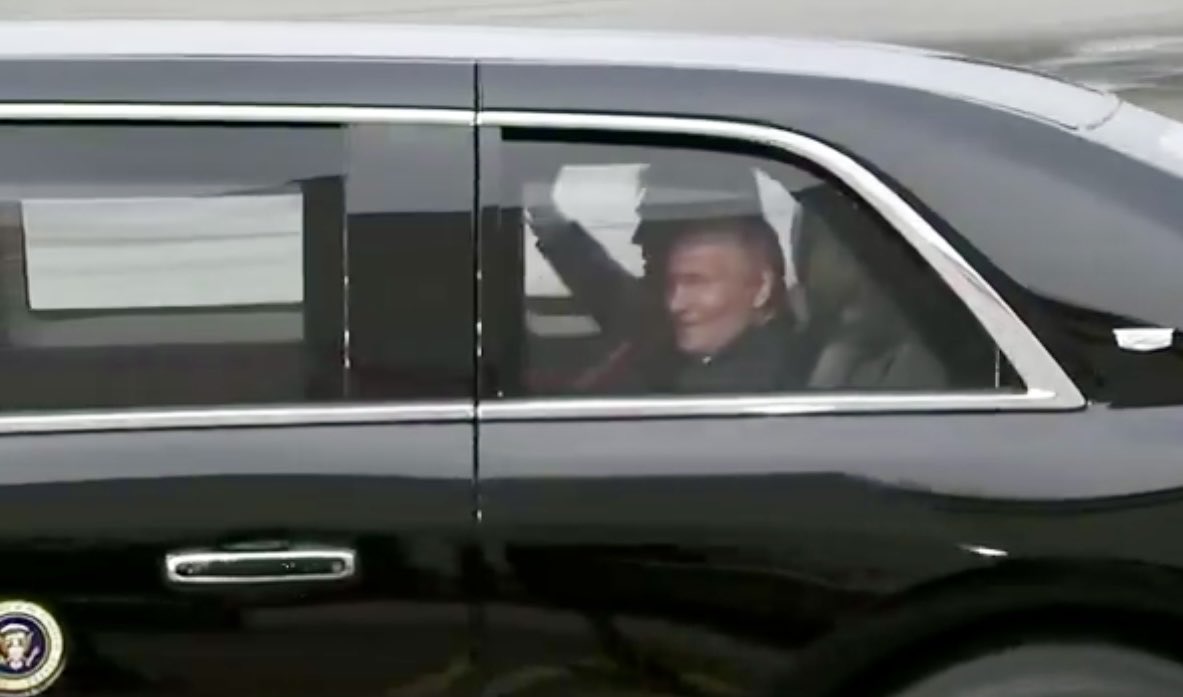 Putin and Trump together in our presidential limo. Sickening.