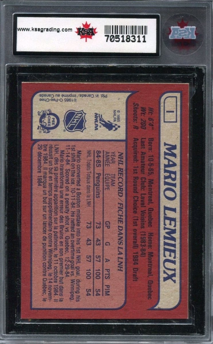 GradedLegends's tweet image. MARIO LEMIEUX 1985 OPC Rookie Box Bottom KSA 9 O-Pee-Chee Very Rare

ebay.us/m/tUCMp4

#Pittsburgh #Penguins #NHL #Hockey