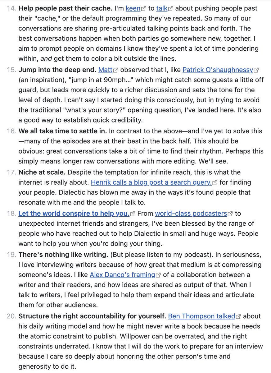 jacksondahl's tweet photo. 25 Lessons from 25 Episodes of @DialecticPod, all text (if you'd prefer instead of thread).

Also avail in link below. https://t.co/TLj9gdMtEW