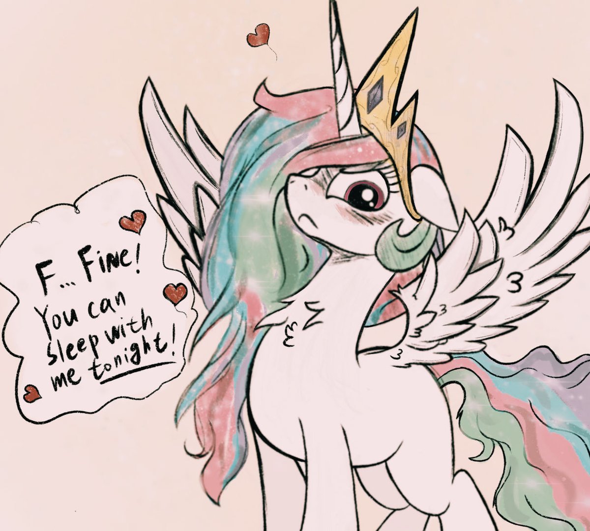 Flustered Celestia is peak pony. 

deviantart.com/kqaii/art/Slee…