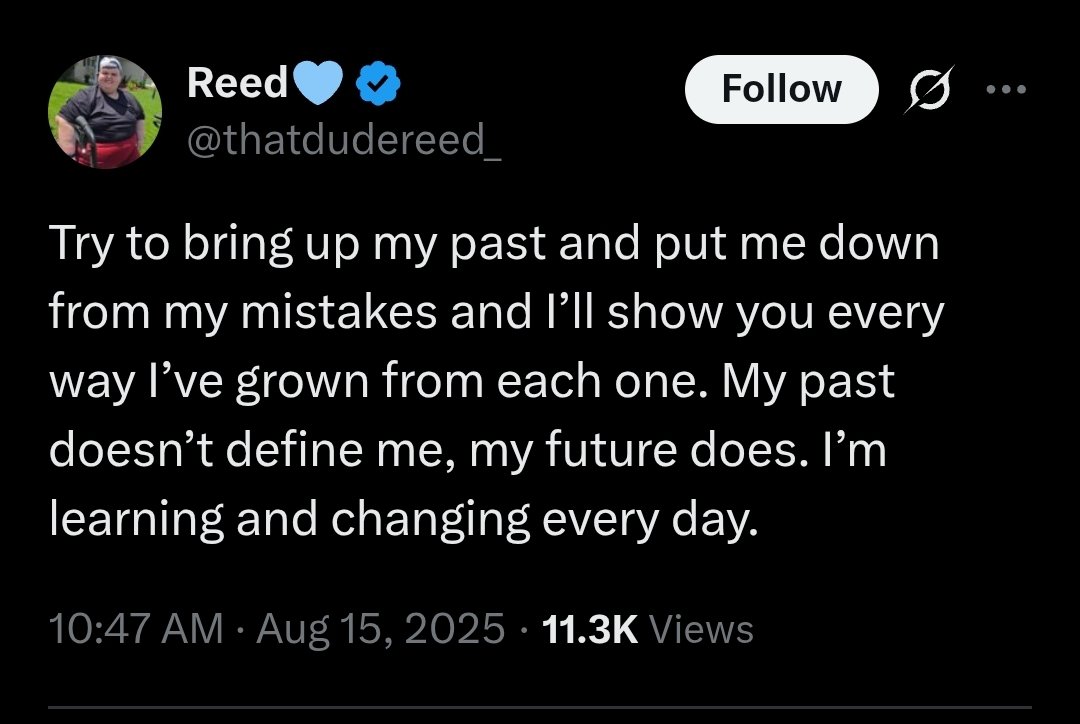 Don't rewrite history. Learning and growing from one's mistakes is harder than getting it right the first time, should be celebrated.

I've been thinking this about American history at the Smithsonian, <a href="/thatdudereed/">Ethan Reed</a> summed it up perfectly.