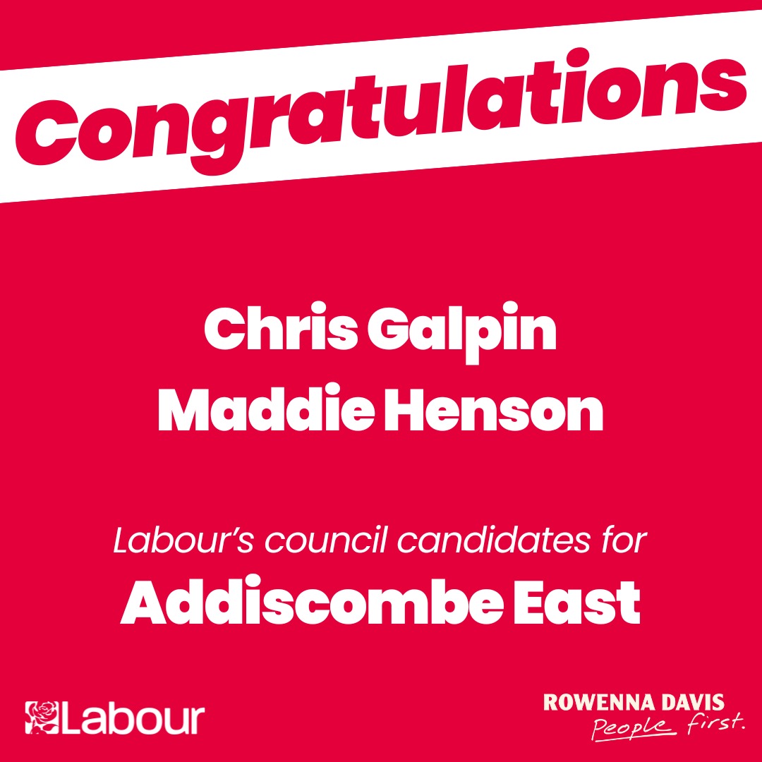 🎉 Congratulations to our newly selected and reselected Labour candidates for Addiscombe East!

They will continue to work hard for our community and put the people of Addiscombe East first. 🌹 #Labour