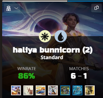 Ashlizzlle_'s tweet photo. Haliya is genuinely an insane card, people use her in lifegain but its also so powerful in these types of decks that make a bunch of permanents! 

Bunnicorn feels great rn! 

Summer on youtube is awful, support is appreciated <3

https://t.co/prs4FBBhUi https://t.co/S7LdtuN2hT