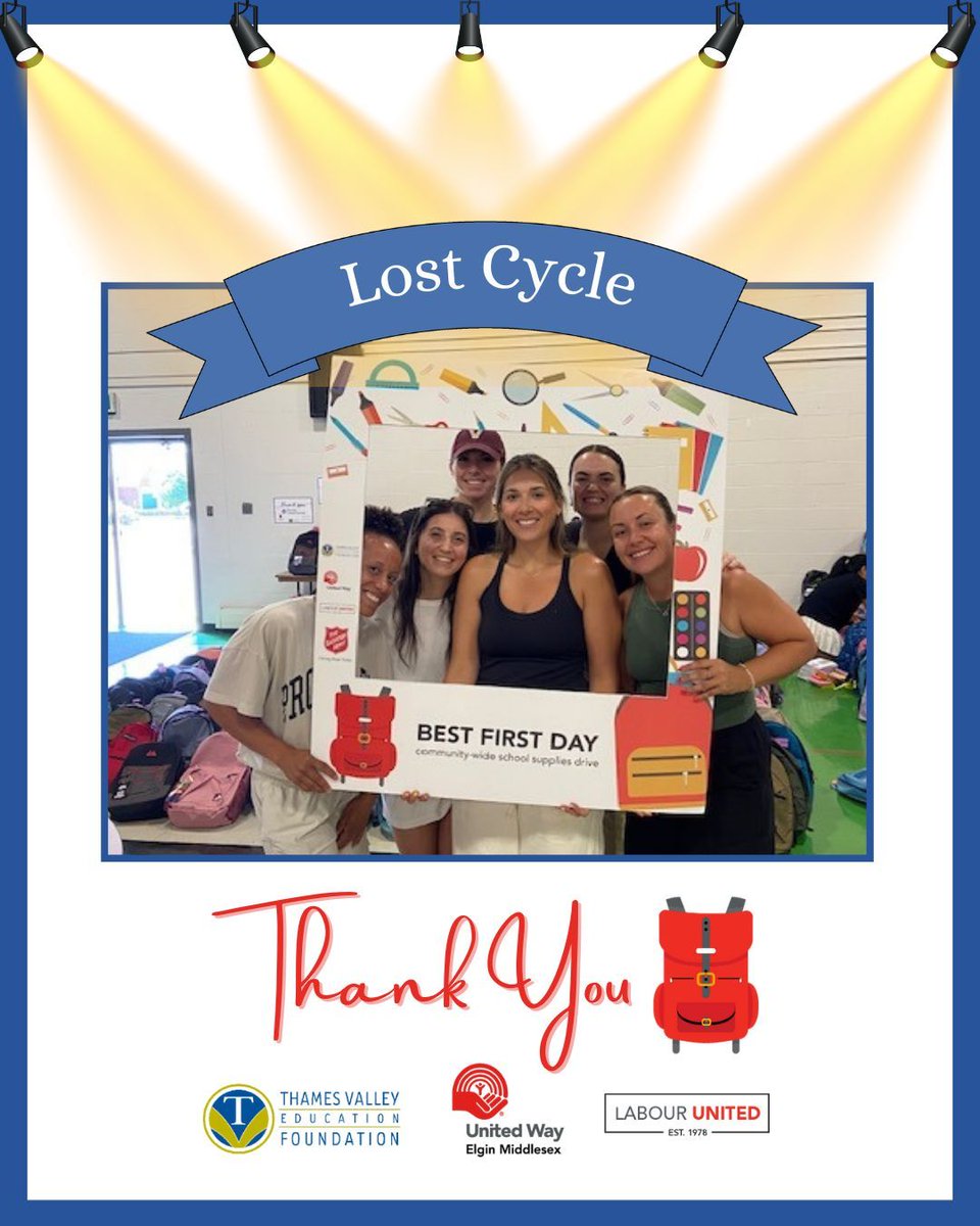Thanks to Lost Cycle for joining us and lending a hand in packing backpacks. Your support and generosity helps ensure students are ready for their #BestFirstDay!