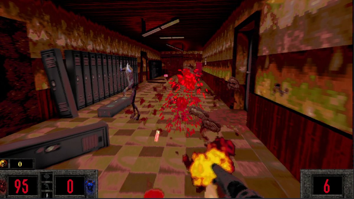 Blame_Devv's tweet photo. @horrorvisuals Happy #HorrorFriday everyone ! 

My game is called BLAME, a retro FPS inspired by classics like Blood, Quake, and Doom with a hint of Silent Hill. Face three demonic sisters who have taken your beloved… Touching, isn’t it?

https://t.co/AZeUCn9OvN https://t.co/dFSBbyaBr0