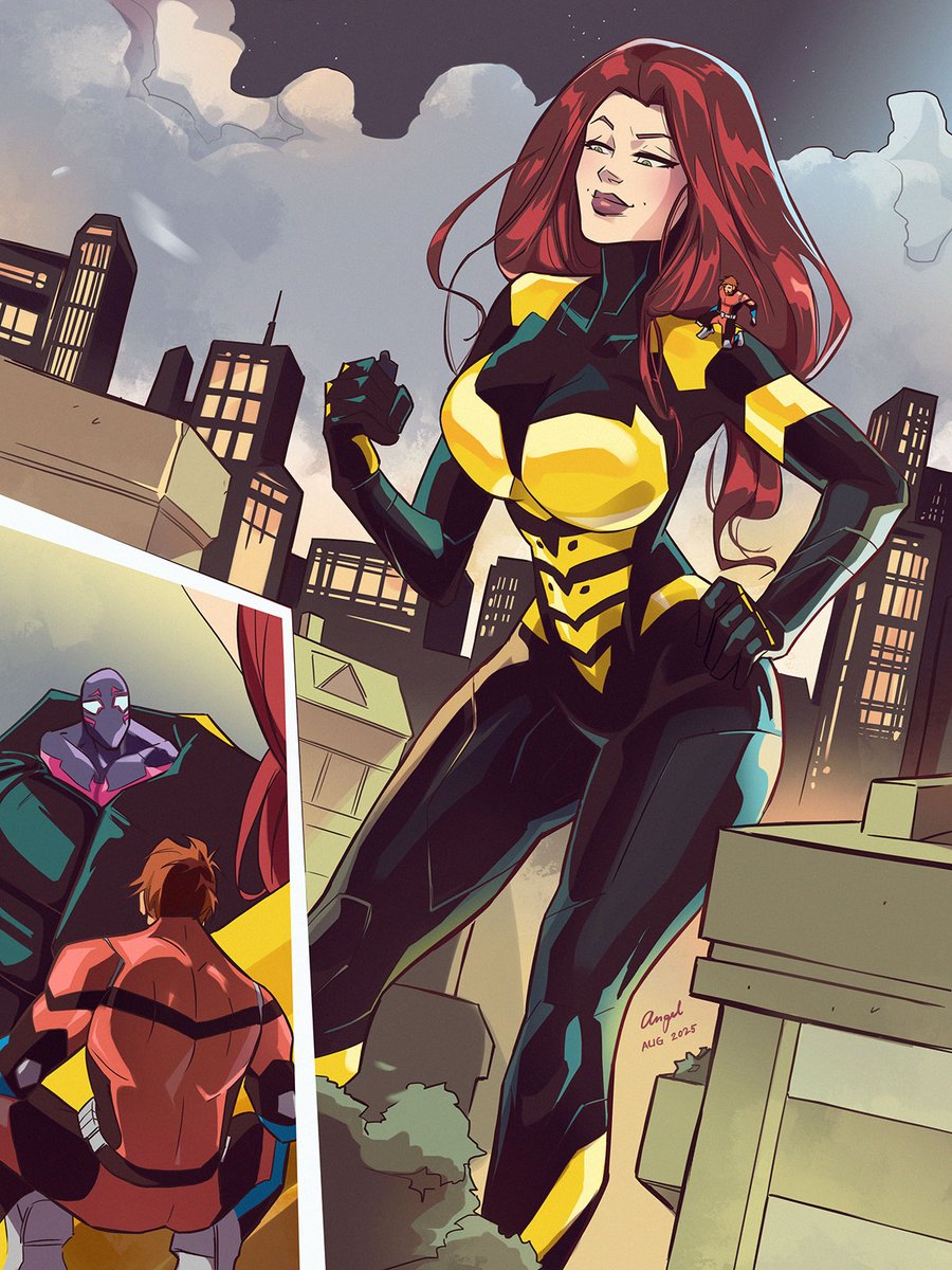 Catching a spider~ 🕷️commission for <a href="/MisterBigRed1/">MisterBigRed</a> to celebrate his 5K watchers on DA deviantart.com/misterbigred/a… big grats!
Feat. his alternate universe MJ Watson (Wasp) and Peter Parker (Ant-Man) with Miles Morales
#sizetwitter #giantess