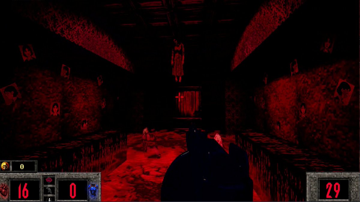 Blame_Devv's tweet photo. @horrorvisuals Happy #HorrorFriday everyone ! 

My game is called BLAME, a retro FPS inspired by classics like Blood, Quake, and Doom with a hint of Silent Hill. Face three demonic sisters who have taken your beloved… Touching, isn’t it?

https://t.co/AZeUCn9OvN https://t.co/dFSBbyaBr0