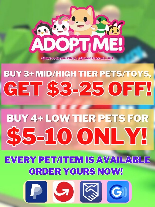 marsisonvenus's tweet image. Selling Royale High halos / sets , Adopt Me pets / toys / accessories , Grow a Garden Pets / Sheckles , & MM2 weapons ! 💗
For Gcash , PayPal , Remitly , MoneyGram !
♡︎ Accepting orders on other stuffs too!
🏷️ rh rhd adm gag mm2
#marsisonvenus_selling #robloxselling #roblox