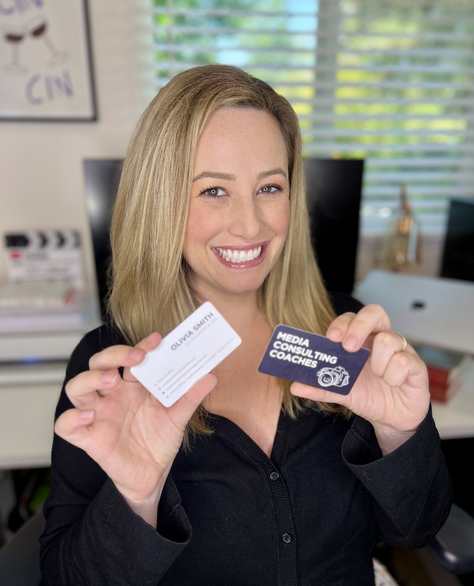 New cards! ✨ We’re scaling up with more clients and more offerings — for media training, public speaking, AI strategy and content creation. DM me, tap the link in bio or go to MediaConsultingCoaches.com for more.