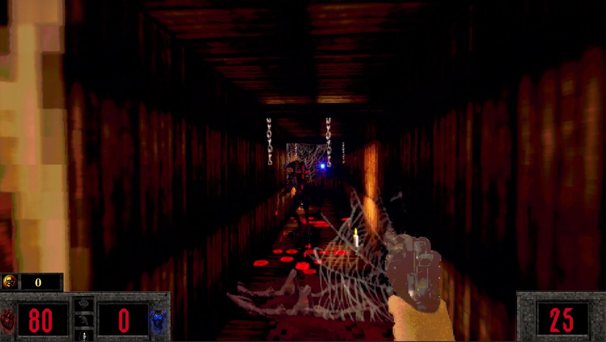 Blame_Devv's tweet photo. @horrorvisuals Happy #HorrorFriday everyone ! 

My game is called BLAME, a retro FPS inspired by classics like Blood, Quake, and Doom with a hint of Silent Hill. Face three demonic sisters who have taken your beloved… Touching, isn’t it?

https://t.co/AZeUCn9OvN https://t.co/dFSBbyaBr0