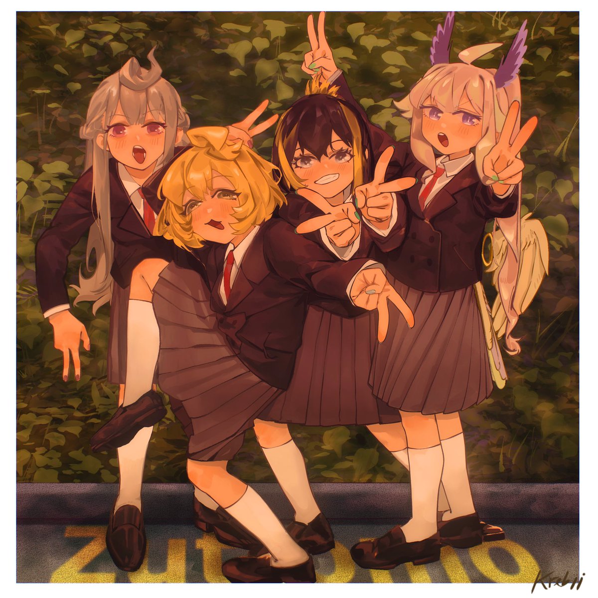#Reimural #Palouette #PetraArt #DrawMillie #zuttoღo 
🤍🧡💛💜