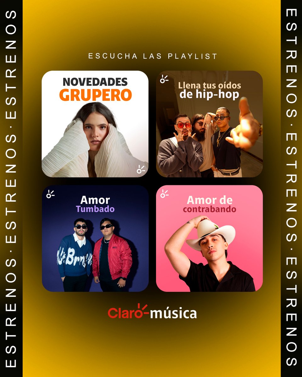 ClaromusicaMX's tweet photo. 👌¡Tienes que darles play en #Claromúsica! 🎧
Novedades Grupero (@CamiFdzOficial): https://t.co/CegiQHFUHE
Llena tus oídos de Hip Hop (#CharlesAns, #AdánCruz): https://t.co/xKt3LMzG6K
Amor Tumbado (#OmarMoreno, #AnakinLarios): https://t.co/61CFPMeuUt
Amor de contrabando (#NathanGalante): https://t.co/P4y86DeFHk