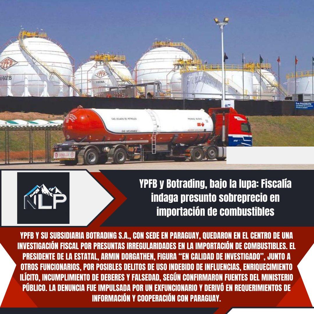 Noticiero_LaPaz's tweet image. De acuerdo con informes legislativos citados por la prensa, se analizan 12 contratos y eventuales sobreprecios en operaciones de 2023 y 2024 realizadas a través de Botrading. #YPFB #Botrading #Corrupción #Fiscalía #Bolivia
tiktok.com/@el.noticiero.…
facebook.com/share/16164avS…