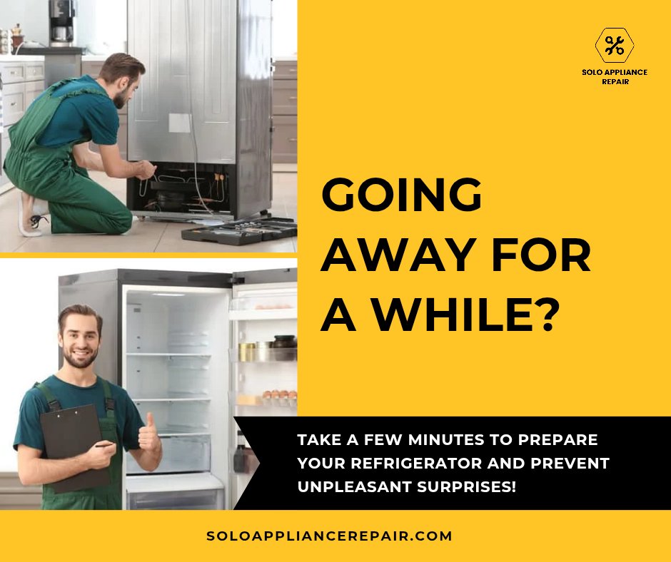 RepairSolo's tweet image. Before vacation:
🧊 Empty perishables
🧼 Clean shelves
🌡 Set correct temp
🚫 Turn off ice maker
Unplug if empty ✅

Save energy &amp;amp; keep your fridge fresh. Need appliance repair? We’re here!

#ApplianceRepair #FridgeMaintenance #VacationTips #HomeAppliances #EnergySaving