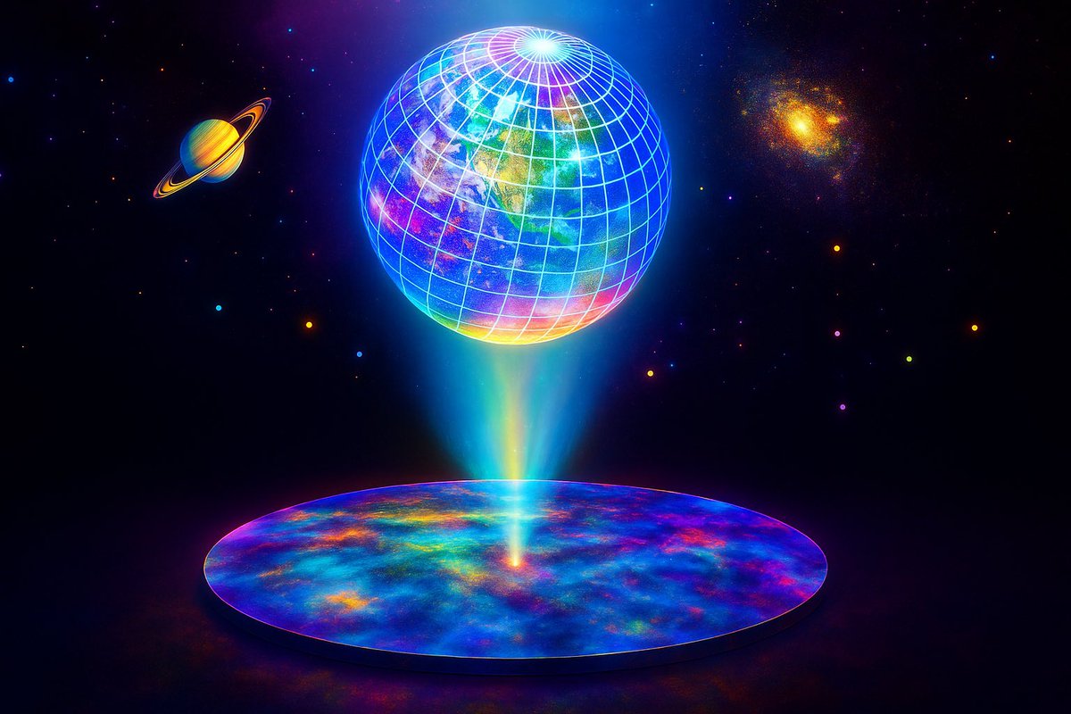 XploraSpace's tweet photo. 🌌🫧 La théorie holographique : et si l’univers tout entier n’était qu’une illusion ?

Tout ce que nous percevons en 3D pourrait n’être qu’une projection d’informations codées sur une surface en 2D. Une idée loin d’être folle, sérieusement étudiée par la physique moderne. 🧵⬇️ https://t.co/I4efNhFOEp