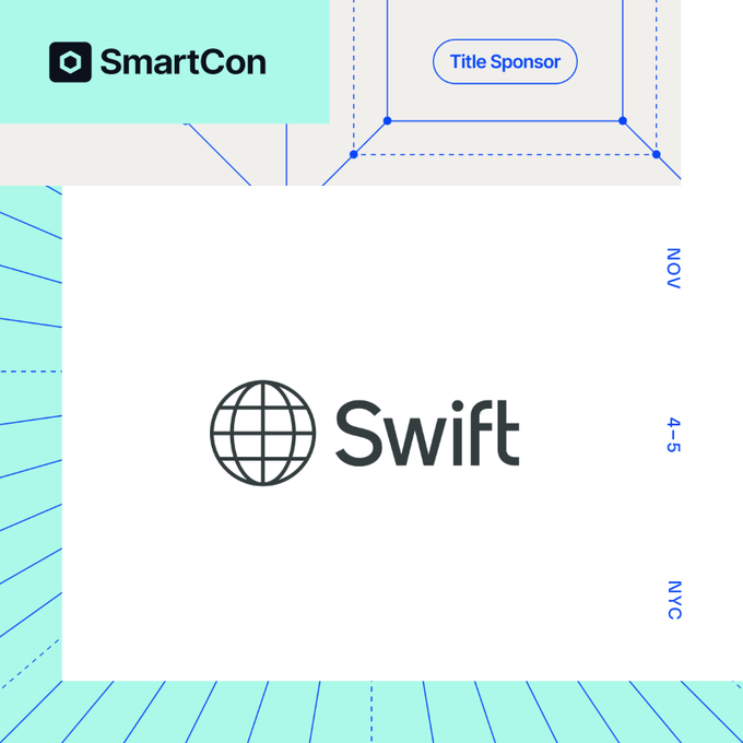 Estamos encantados de contar con Swift como Sponsor principal de SmartCon de este año.

El equivalente al PIB mundial pasa por la red Swift cada tres días aproximadamente, a través de 150 divisas, 40000 corredores, 4000 millones de cuentas y más de 200 países y territorios.