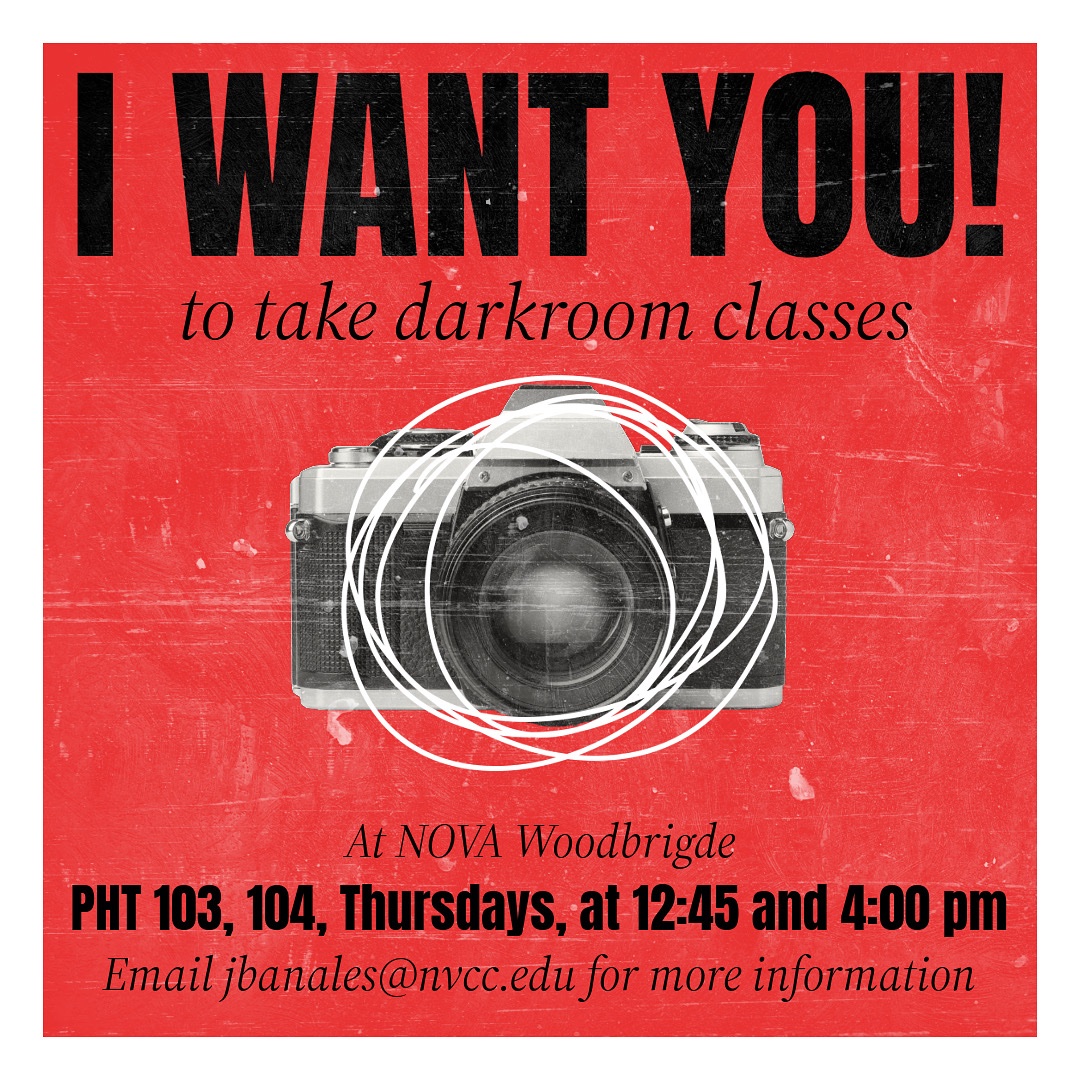 This fall I am teaching Darkroom 1 and 2 at the Woodbridge campus of NVCC. Thursdays. Darkroom 1: 12:45 to 3:45pm, Darkroom 2: 4 to 7pm.
August 28 start. In Darkroom 1 students use 35mm cameras, in 2, medium format cameras. Let me know if you or anyone you know is interested!