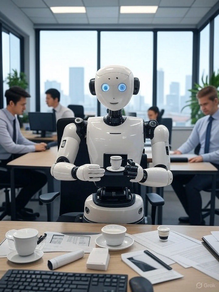 Humanoids should serve at the office space. A physical AI agent that handles real world tasks.