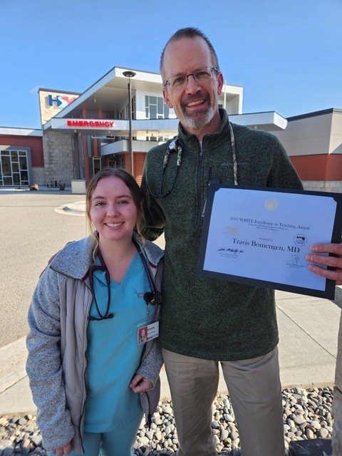Congrats to Dr. Travis Bomengen &amp; Dr. Brittany Christensen, winners of the 2025 WRITE Excellence in Teaching Award for Wyoming!

Students praise their mentorship, dedication, and community-centered care — the true spirit of WWAMI’s rural mission.