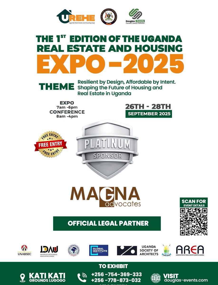 Douglas Mukwaya. (@douglas_mukwaya) on Twitter photo Glad to present <a href="/magna_advocates/">MAGNA Advocates</a> the official Legal Partners of the Uganda Real Estate and Housing Expo.
MAGNA ADVOCATES
PLATINUM SPONSOR.
magnaadvocates.com
Firm Profile
REAL ESTATE. | BANKING & FINANCE. | OIL & GAS. | TAX. | LAND
Welcome on Board!
Exhibit: +256 Glad to present <a href="/magna_advocates/">MAGNA Advocates</a> the official Legal Partners of the Uganda Real Estate and Housing Expo.
MAGNA ADVOCATES
PLATINUM SPONSOR.
magnaadvocates.com
Firm Profile
REAL ESTATE. | BANKING & FINANCE. | OIL & GAS. | TAX. | LAND
Welcome on Board!
Exhibit: +256