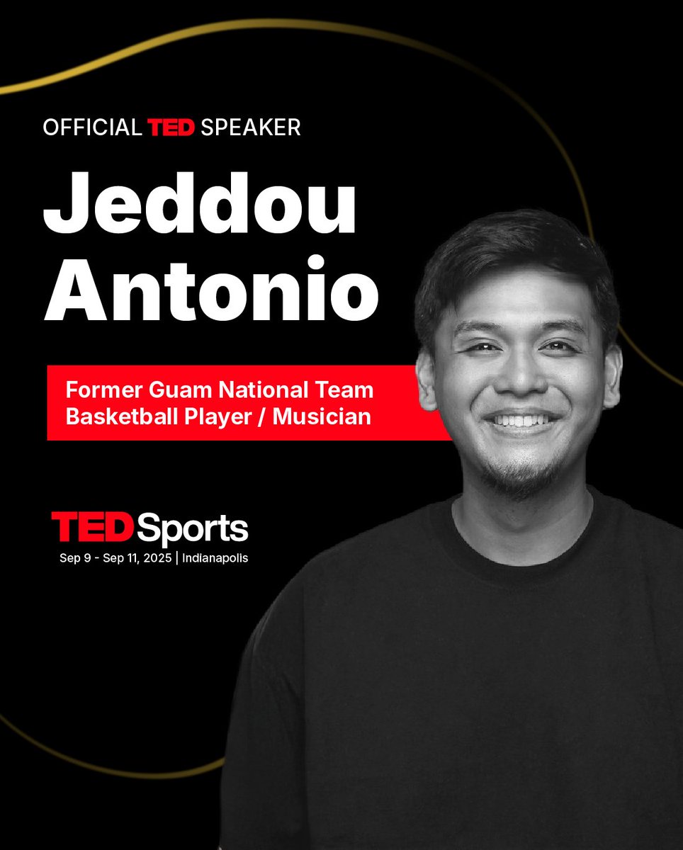 What does the heartbeat of an island sound like? 🎶 We are beyond excited to welcome Jeddou Antonio — STRAIGHTUPJED — to the TED stage at TEDSports Indianapolis.

From captaining Guam’s Junior National Basketball Team 🏀 to composing the soundtrack that represents island life 🌊,