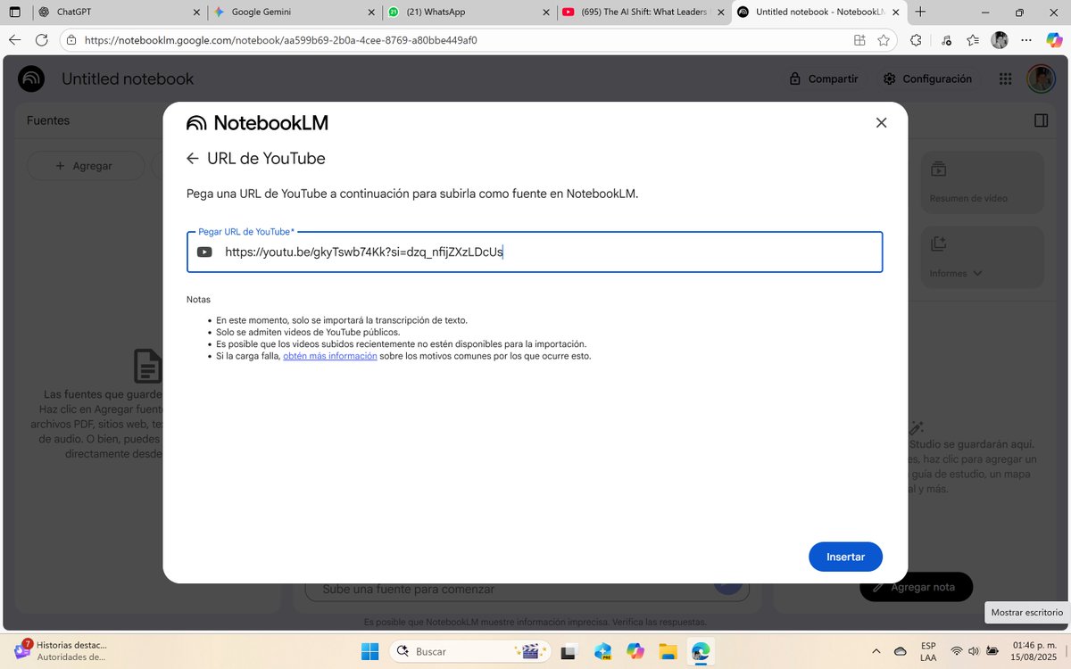 SethPavel's tweet photo. Today, @NotebookLM has a bug, when uploading sources from YouTube. I've attached images of the error. @joshwoodward @stevenbjohnson https://t.co/ZgOR51mD78