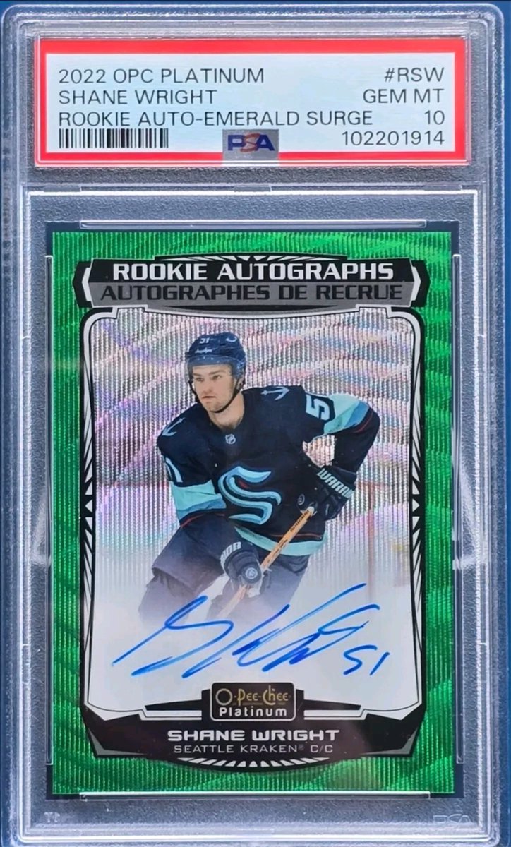 GradedLegends's tweet image. Shane Wright 2022 OPC Platinum #9/10 Emerald Surge PSA 10 Auto Rookie

ebay.us/m/ZL3i7H

#Seattle #kraken #hockey #nhl