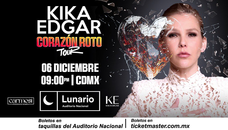 🤩 La talentosa <a href="/KikaEdgar/">Kika Edgar</a> regresa con un nuevo show a nuestro escenario. 

🎟️🎟️Boletos ya a la venta en taquillas del Auditorio Nacional y en línea. 
ticketmaster.com.mx/kika-edgar-cor…