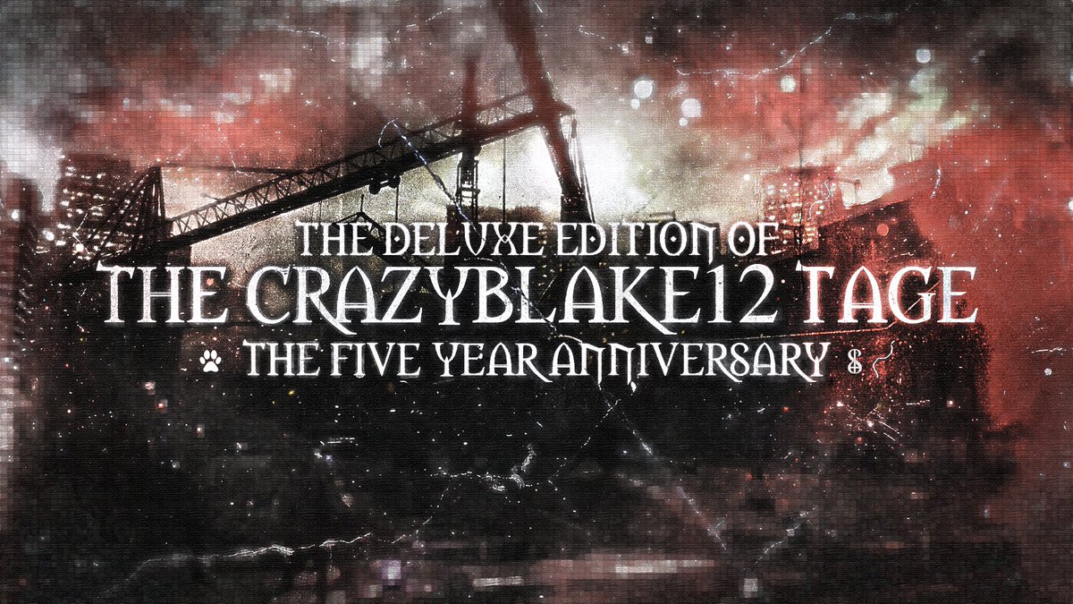 The CrazyBlake12 Tage (5th Anniversary Deluxe Edition), a reissue of my first montage with 4 reactions, rarities, and demos. Out Saturday, August 30th.

Visuals/Artwork: <a href="/drewwebbs/">drew</a>