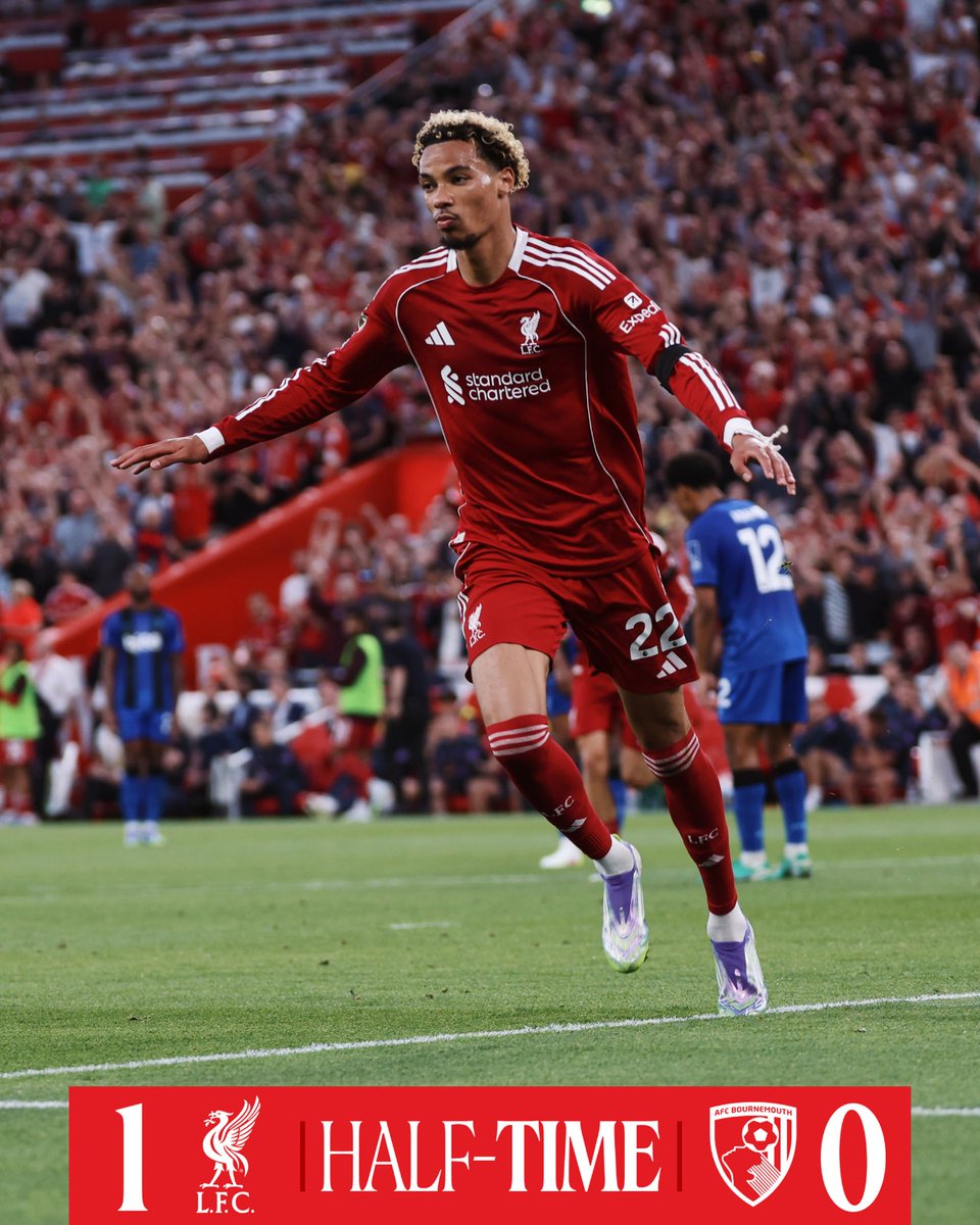 Liverpool 1 Vs Bournemouth 0 HT analysis:
- Ekitike's debut goal Anfield legend already 
- The best of Salah is in the second half 
- We really need a winger Gakpo is overrated 
- Frimpong solid 
- Kerkez needs to calm down 
- Wirtz no comment 
-Arne slot masterclass soon
#LIVBOU