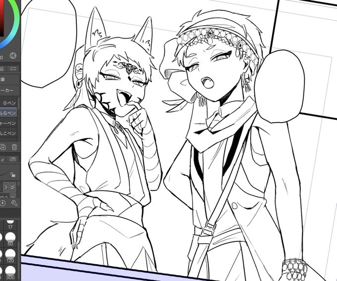 時間ないしスピード重視で荒い線で進めているのに装飾や柄の省略する部分が分かんなくなってきた… 