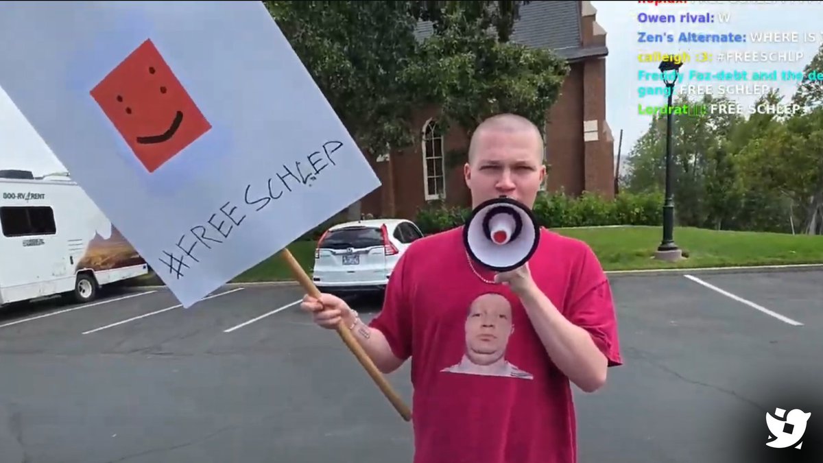 Roblox_RTC's tweet image. YouTuber @steak834 is having a real-life #FREESCHLEP protest.