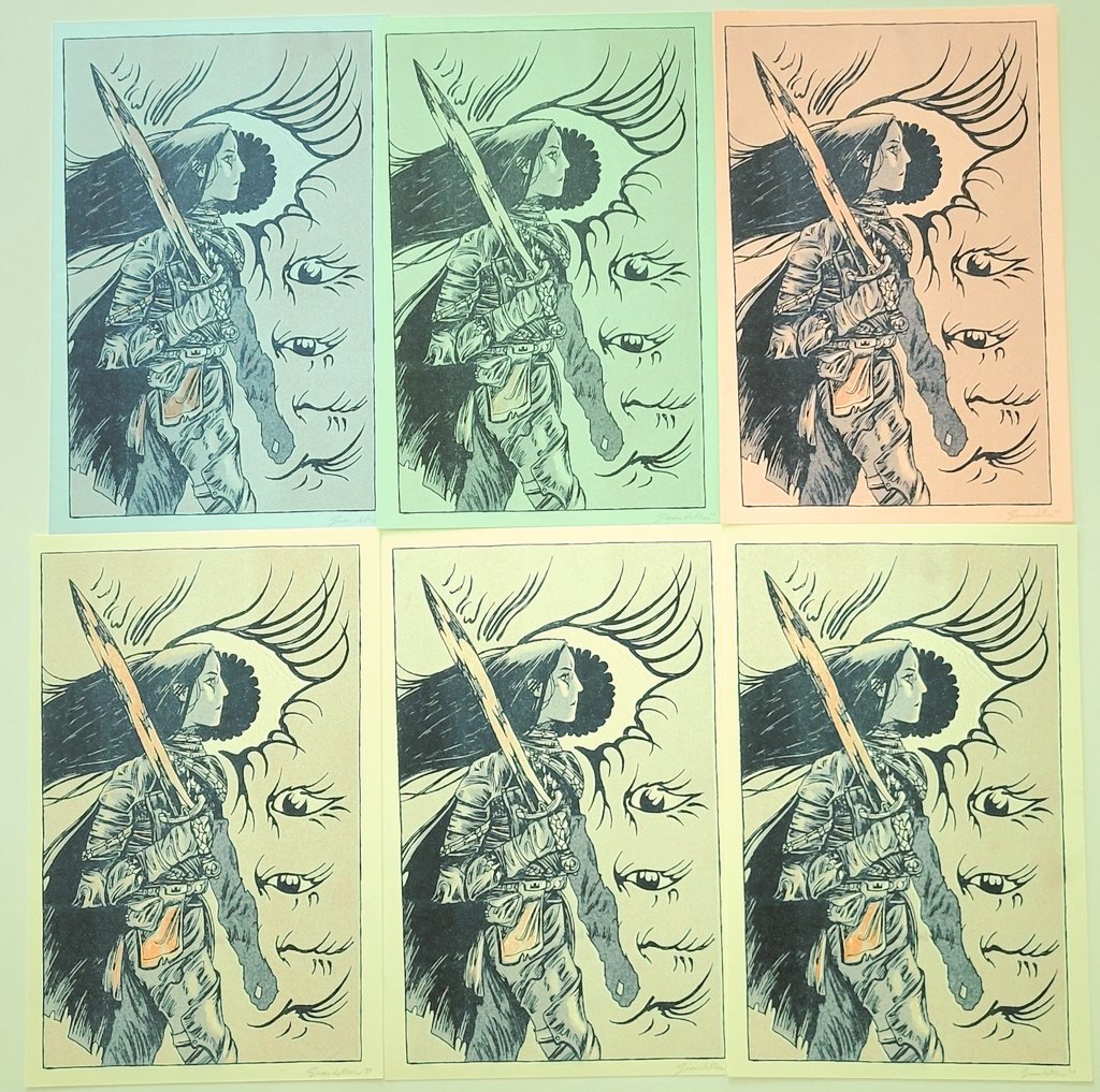 Just received prints for the Sleep Warrior art I commissioned by Jean deMers.